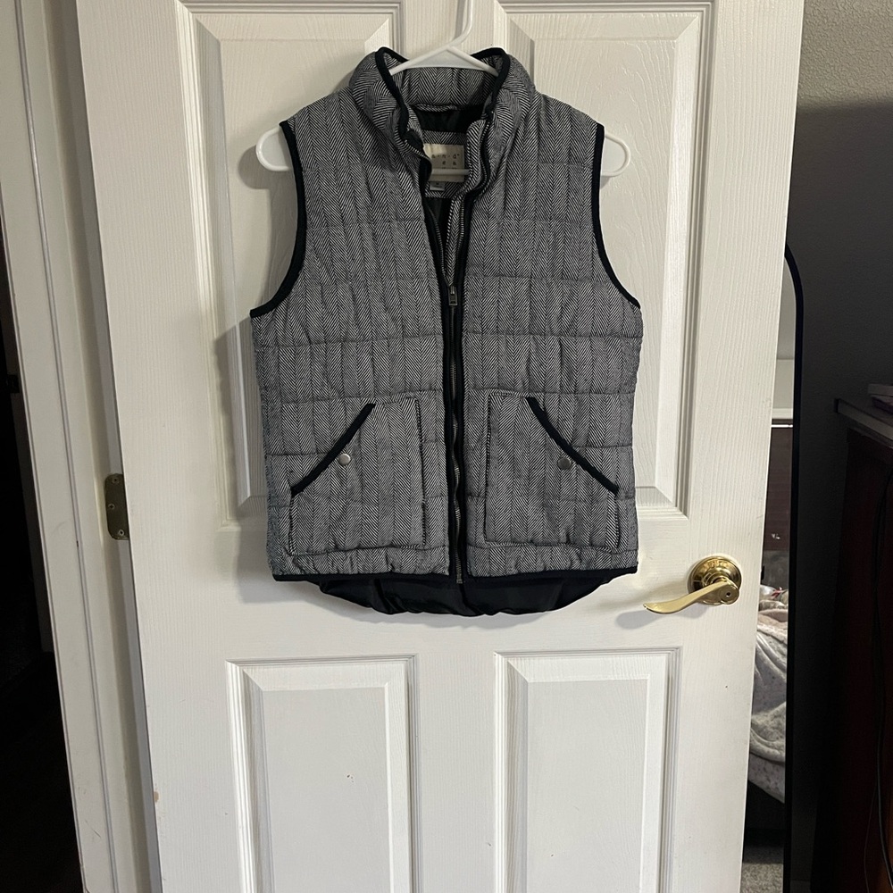 a new day Black and White Patterned Vest